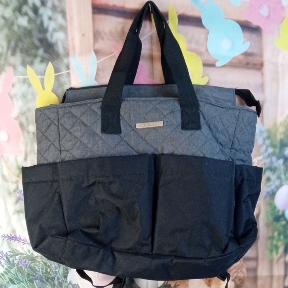 👜🍒 Bananafish Studio Quilted Gray and Black Tote Bag